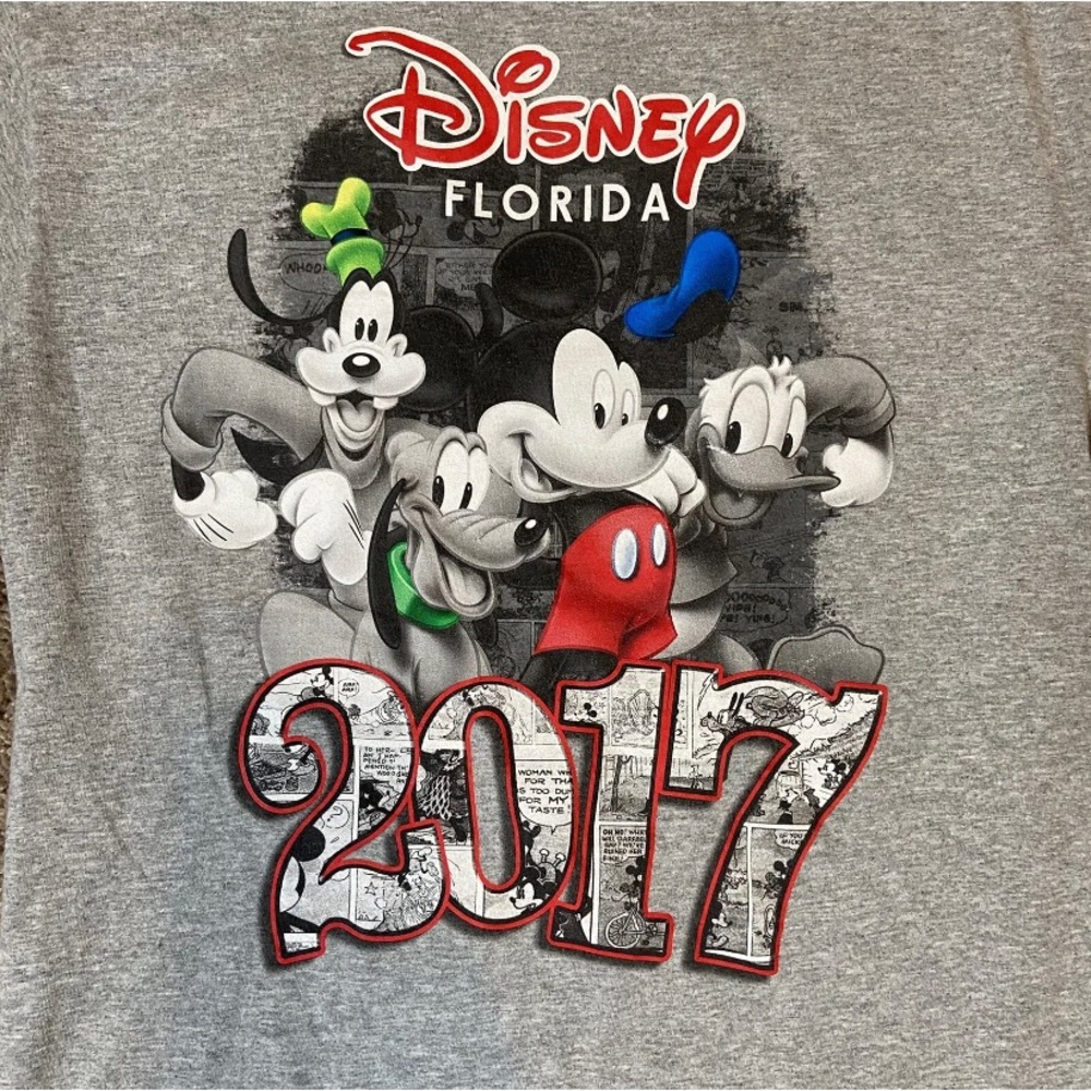 DISNEY 2017 Mickey Mouse Friends Classic B&W Comic Cartoon Boys XL T Shirt
